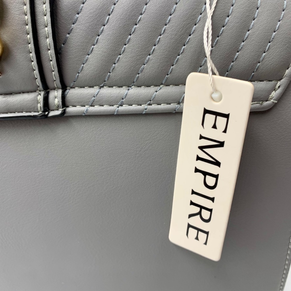 Cashmere Grey gold-tone chain top handle quilted satchel crossbody shoulder bag - Picture 14 of 15